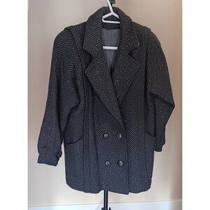 Vintage Wool Coat 5/6 Women Collection Elegante Thunder Bay Made In Romania Gray